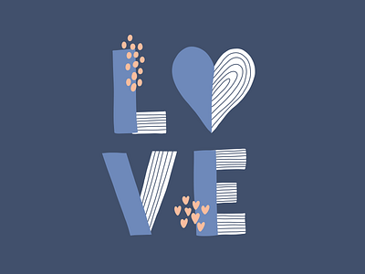 LOVE design hand lettered heart illustration lettering love type