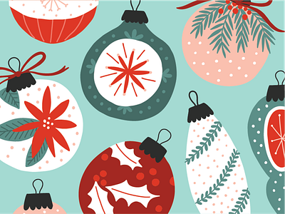 Holiday Ornaments christmas christmas illustration holiday holiday pattern ornaments patterns