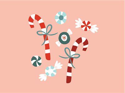 Holiday Sweets candy candy cane christmas holiday illustration