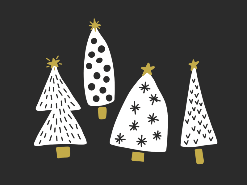 Christmas Trees christmas christmas trees holiday illustration winter illustration