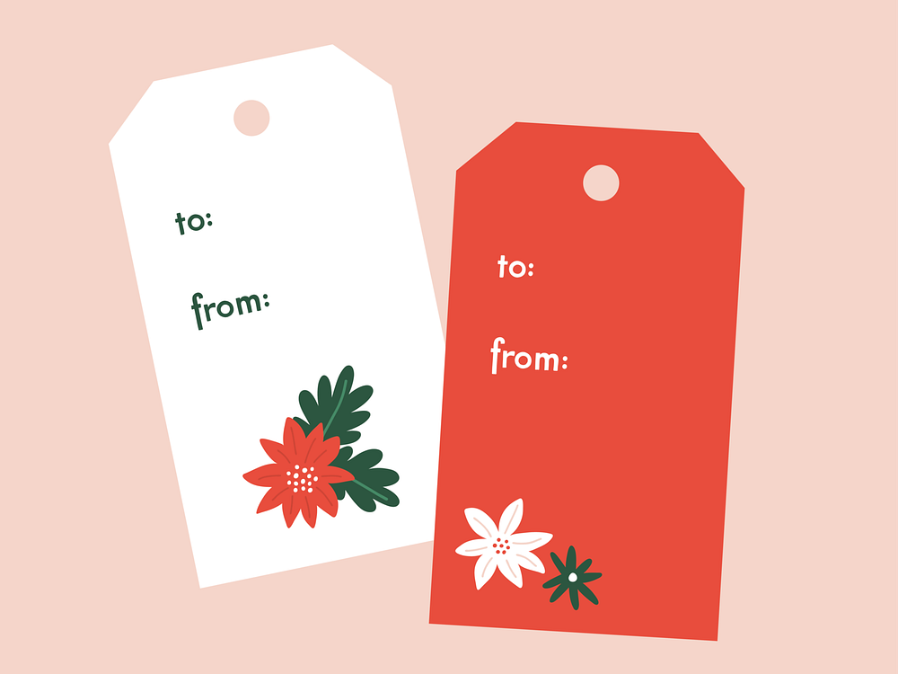 Free Printable Holiday Gift Tags by Jen Pace Duran on Dribbble