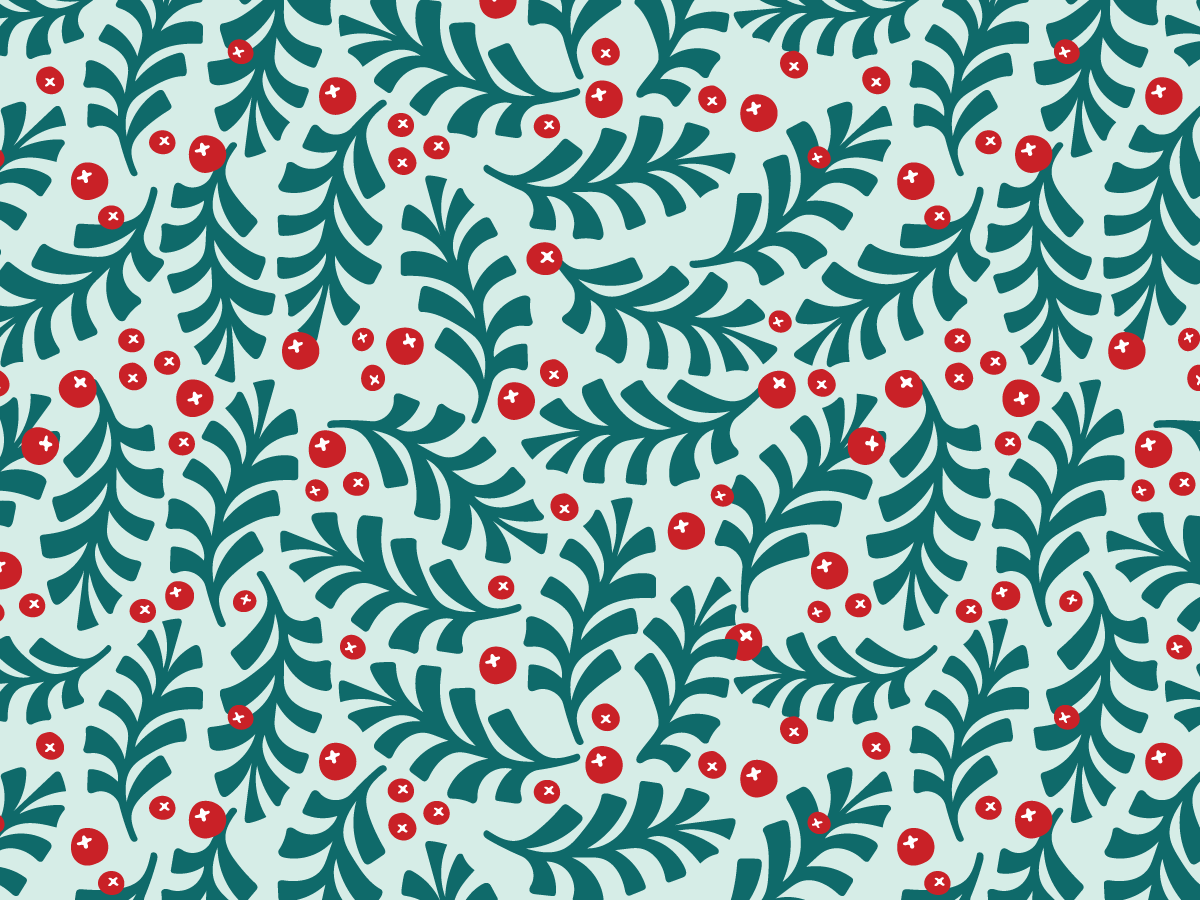 Holiday Holly Pattern by Jen Pace Duran on Dribbble