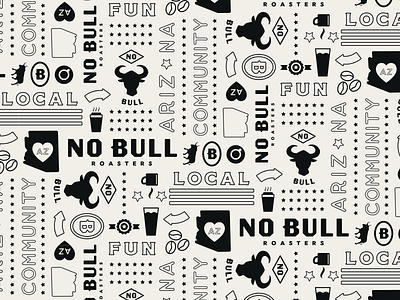 No Bull Roasters brand pattern arizona brand design brand pattern branding coffee coffee brand design logo logo design pattern pattern design