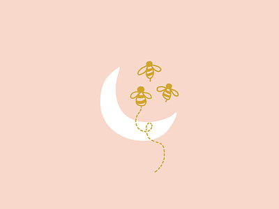 Luna Bee Children's Boutique | Brand Design bee brand design branding design logo logo design moon