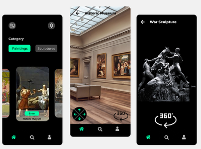 VR Art Gallery app design illustration ui ux