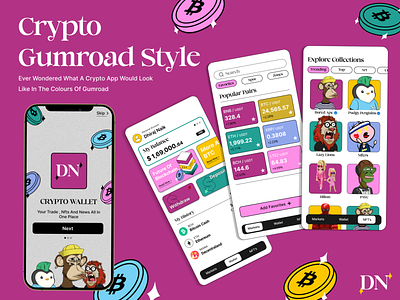 Crypto wallet - Gumroad style. app branding design graphic design illustration logo typography ui ux vector