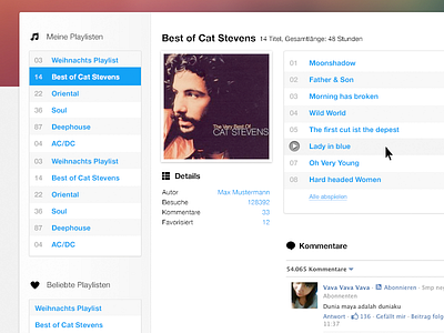 Usercharts - Redesign music player playlist usercharts