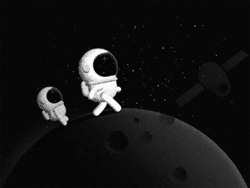 Astronauts walk ( loading ) ae animation astronaut gif illustration loading noise noise shadow