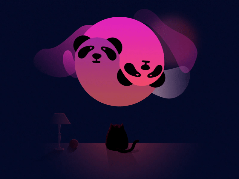 Panda | Loop Animation ae animation cat e3d illustration loop animation motion motion design motiongraphics panda
