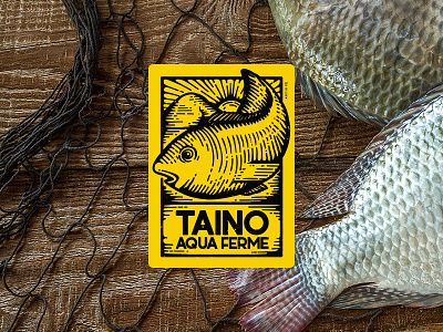 Taino branding fish food illustration logo mor8