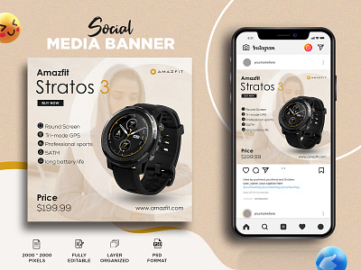 Modern Smartwatch Banner | Poster | Template . smartwatch pinterest banner modern smartwatch banner