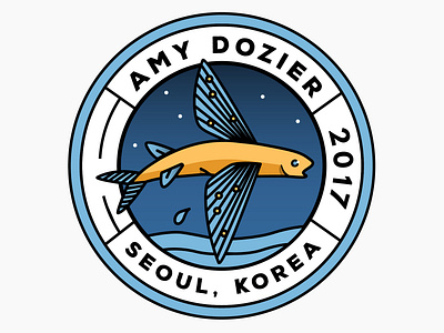 Flying Fish Badge badge badges fish flying fish korea seoul