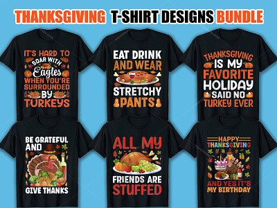 Thanksgiving T-Shirt Designs Bundle