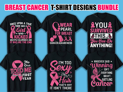 Breast Cancer T-Shirt Design Bundle.