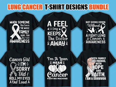 Lung Cancer T-Shirt Design Bundle.