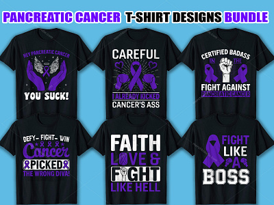 Pancreatic Cancer T-Shirt Design Bundle.