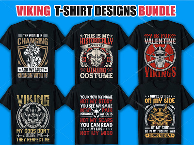 Viking T-shirt Designs Bundle