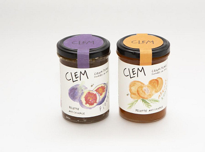 Clem - Confitures au miel brand branding design graphic design illustration packaging