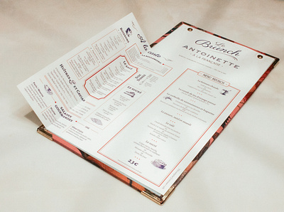 Brunch Menu - Brasserie Antoinette brand design graphic design graphicde menu