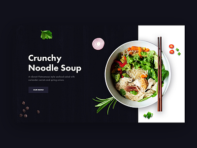Noodle Soup design fish food hero homepage minimal noodle slide ui ux vegetabl website