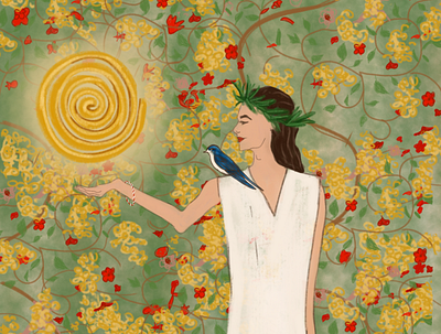 Digital paint - Dita e veres albania digital painting dita e veres flower girl illustration ilustration paint spring