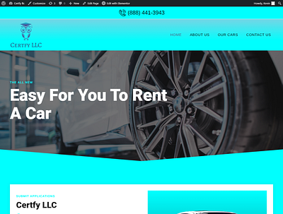 Car renting website car renting elementor templates wordpress