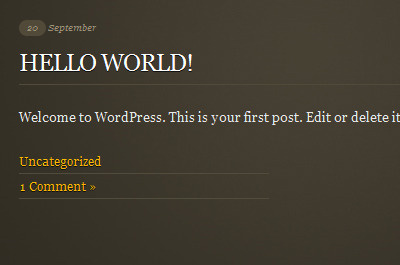 Hello world! post typography yellow