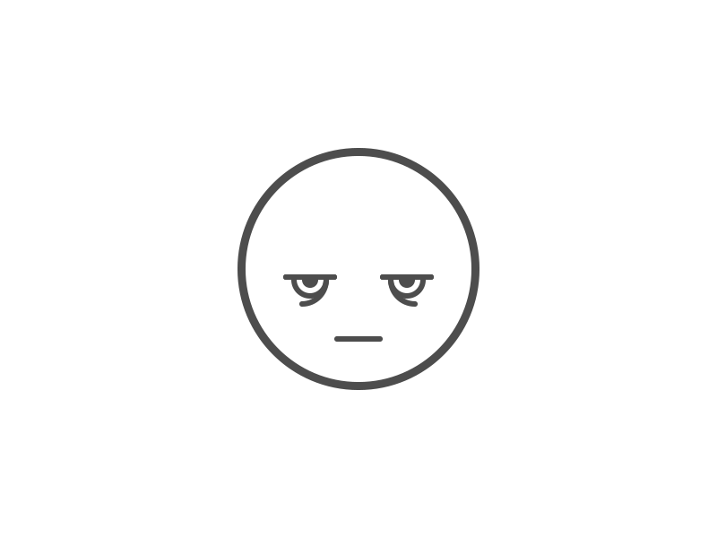 Grumpy emoticon grumpy icon simple sleepy vector