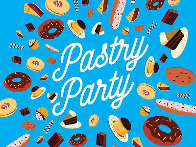 Pastry Party cookies donuts graphic design illustration pastry pie poster sweets
