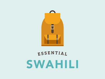 Essential Swahili backpack branding flat illustration