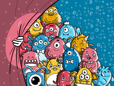 cutie little monsters drawings illustration painting procreate