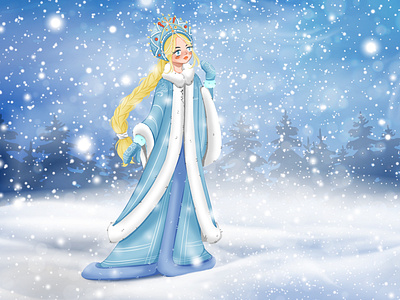 snow girl drawings illustration painting procreate