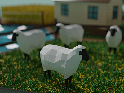 Low poly sheep 🐑 3d 3dmodel blender design lowpoly