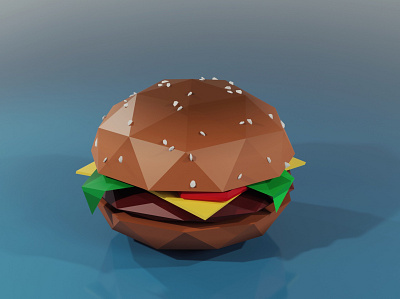 Low poly hamburger 🍔 3d 3dmodel blender design