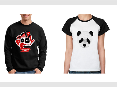 Deadly pool and Panda merch character design graphic design illustration