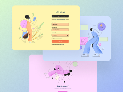 Empty State Illustrations 3d animation branding design empty states graphic design ill illustration login lost in space typography ui ux uxking