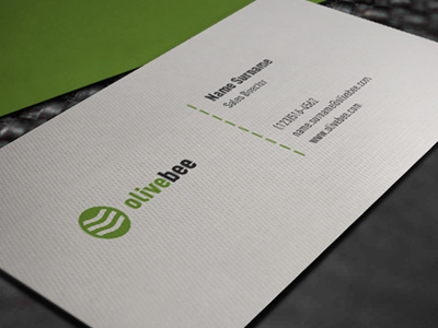 Olivebee bee business cards design identity olive
