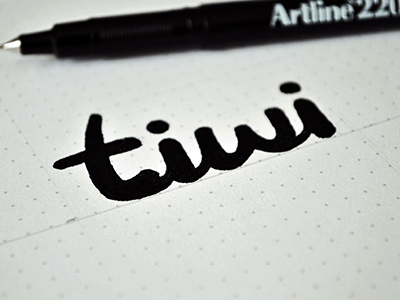 tiwi logo [sketch] artline dot grid drawing lettering logo logotype process sketch skethc tiwi type typography