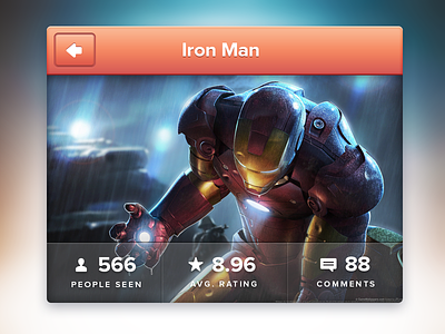 Movie Details back comments interface ios iphone iron man movie rating