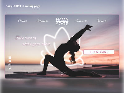 DailyUI #003 - Landing page 003 adobe xd challenge daily ui graphic design lotus ui ux web design yoga