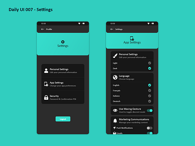 Daily UI #007 - Settings