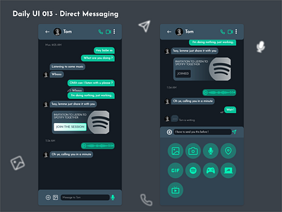 Daily UI #013 - Direct Messaging 013 adobe xd challenge daily ui design direct messaging graphic design message mobile spotify ui ux