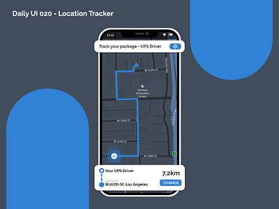 Daily UI #020 - Location Tracker 020 adobe xd app challenge daily ui design driver graphic design location location tracker mobile package tracker ui ups ux