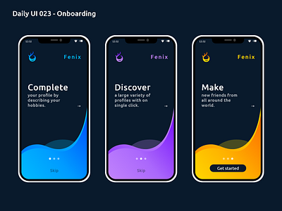 Daily UI #023 - Onboarding 023 adobe xd app challenge colors daily ui design get started gradients graphic design illustration logo mobile onboarding ui ux