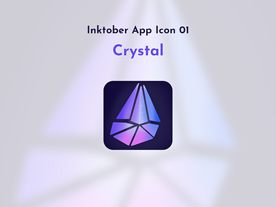 Inktober App Icon 01 - Crystal 01 adobe xd app app icon challenge crystal draw drawing icon inktober ipad procreate purple