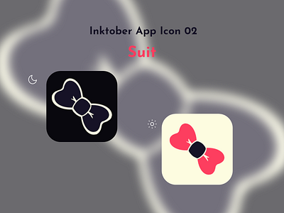 Inktober App Icon 02 - Suit adobe xd app app icon bow challenge dark design icon illustration inktober light logo suit tie ui ux