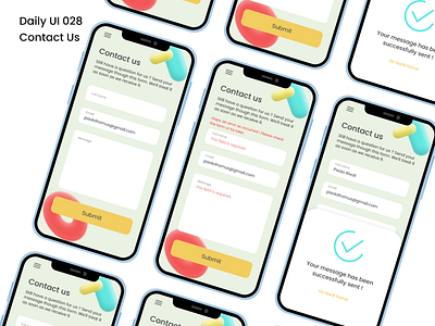 Daily UI #028 - Contact Us 028 3d adobe xd app challenge contact contact us daily ui design form graphic design illustration message mobile ui ux