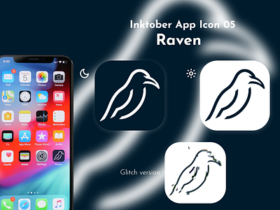 Inktober App Icon 05 - Raven