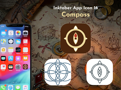 Inktober App Icon 16 - Compass