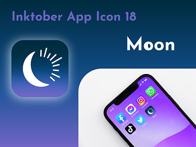 Inktober App Icon 18 - Moon